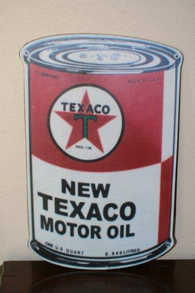 AN AWESOME TEXACO MOTOR OIL SIGN!!! VERY COOL...