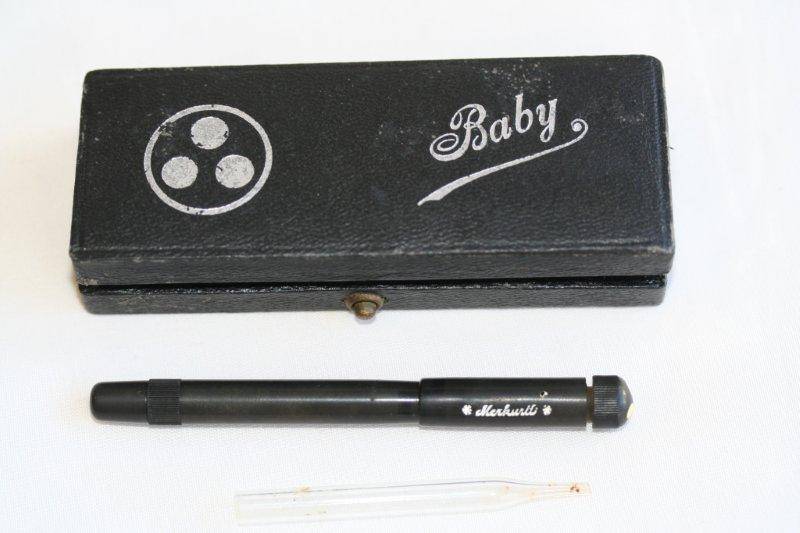 A RARE 1920 MERKURIT EYE DROPPER FOUNTAIN PEN IN THE ORIGINAL BOX!!!!!!!!! AWESOME FIND....