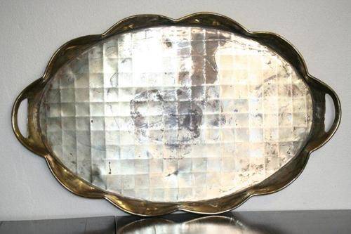 AWESOME LARGE VINTAGE BRASS SERVING TRAY!!! THIS IS AN AWESOME PIECE!!!