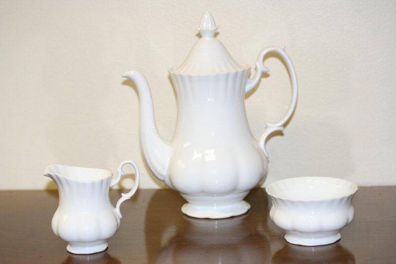 WOW!!! ROYAL ALBERT PURE WHITE TEA SET!!! TIMELESS, ELEGANT & THE VERY BEST QUALITY AVAILABLE!!!