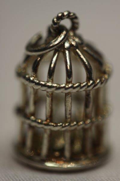 AWESOME STERLING SILVER BIRD CAGE CHARM - A VERY PRETTY CHARM TO ADD TO YOUR COLLECTION