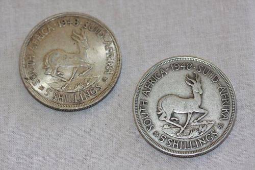 2 x 1948 SA CROWN / 5 SHILLING COINS IN GREAT CONDITION....BID PER COIN TO TAKE ALL!