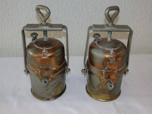 TWO AMAZING VINTAGE CARBIDE/ ACETYLENE GAS LAMPS - A PRETTY RARE FIND