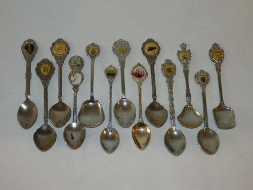 ***JOB LOT*** A FANTASTIC COLLECTION OF THIRTEEN VARIOUS BRANDED COLLECTABLE TEASPOONS