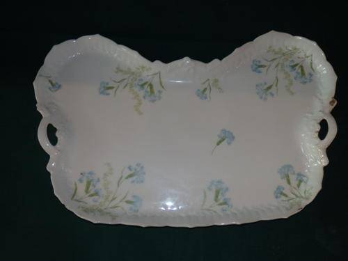 A SPECTACULAR AND RARE ANTIQUE VICTORIAN "M REDON" OF FRANCE LIMOGES BONE CHINA SERVING PLATE