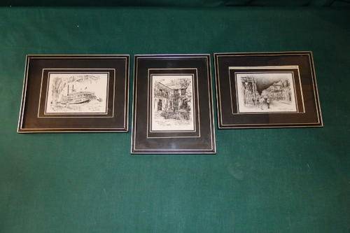 THREE FANTASTIC FRAMED VINTAGE LIMITED EDITION ETCHING "NEW ORLEANS" PRINTS BY DON DAVEY