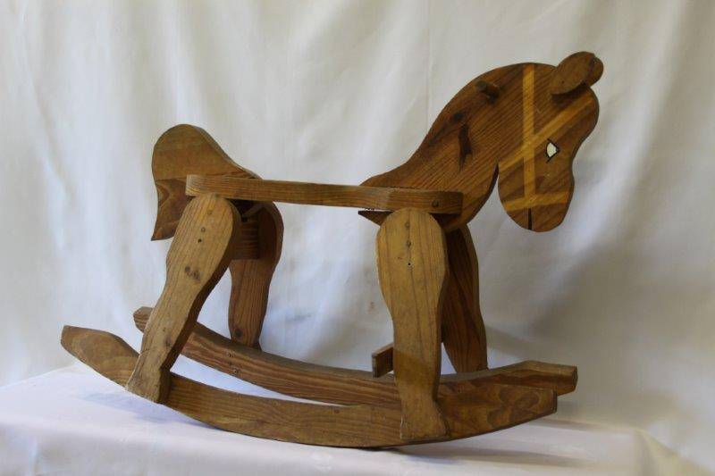 A STUNNING VINTAGE WOODEN ROCKING HORSE FOR MINOR RESTORATION - THIS IS AN AWESOME PROJECT PIECE!!!