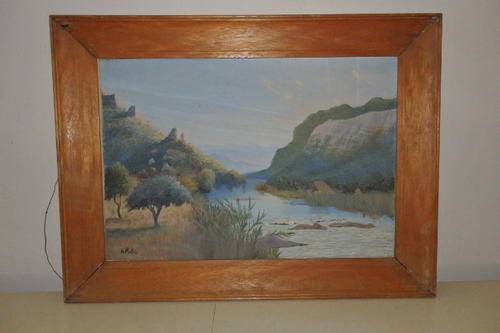 AN EXQUISITE ORIGINAL OIL PAINTING BY SOUTH AFRICAN ARTIST H. POHL IN A SOLID WOOD FRAME