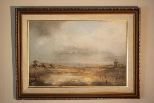 A FANTASTIC ORIGINAL FRAMED OIL ON BOARD PAINTING BY WELL KNOWN SA ARTIST BARBARA PLONER