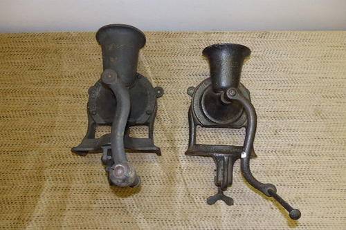 TWO AMAZING AND VERY RARE COFFEE GRINDERS INCLUDING A SPONG No. 3 & A  LOVELOCK NO. 2 COFFEE GRINDER