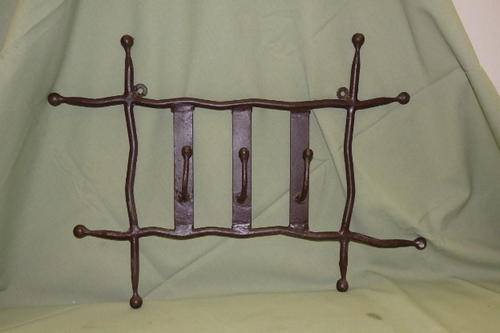 AN AWESOME WROUGHT IRON COAT AND/OR HAT AND/OR UMBRELLA WALL MOUNTABLE HOLDER