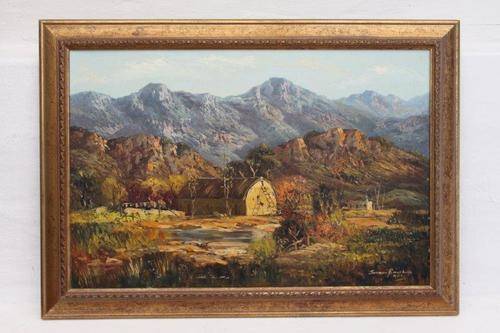 EXQUISITE LGE ORIGINAL JOHAN BONTHUYS circa 1966 OIL PAINTING w STUNNING MODERN FRAME! COLLECTOR ART