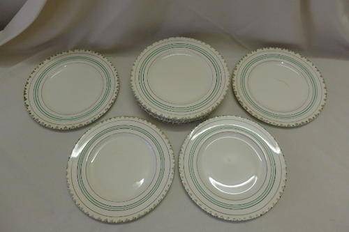 AN AWESOME SET OF 12 VINTAGE (1930 TO 1942) ART DECO MYOTT, SON & Co. BONE CHINA STARTER PLATES
