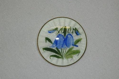 A STUNNING RARE VINTAGE (c1950's) OPRO "NORWAY STERLING" HAND PAINTED ENAMELLED FLORAL BROOCH