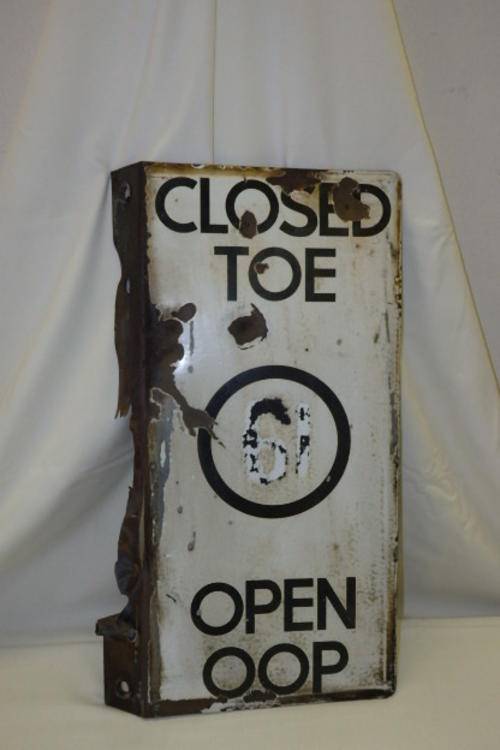 A RARE & STUNNING VINTAGE SOUTH AFRICAN RAILWAY ENAMEL OPEN / CLOSED SIGN - ORIGINAL & AWESOME!!!