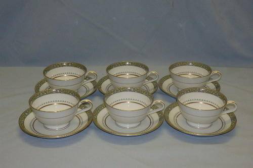 A STUNNING SET OF 6 NORITAKE OF JAPAN "THURSTON" PATTERN (6871) CHINA CUPS AND SAUCERS