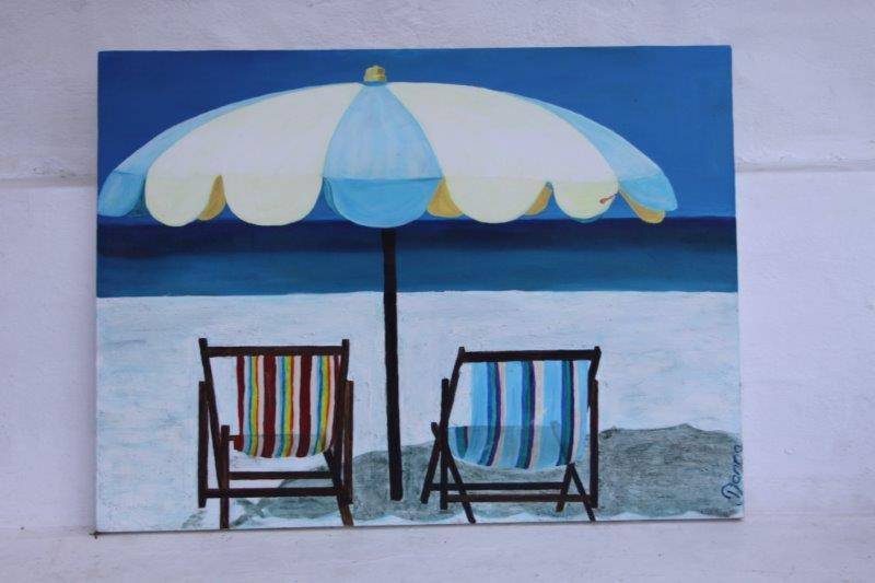 STUNNING ORIGINAL SIGNED BEACH SCENE OIL PAINTING ON CANVAS IN EXCELLENT CONDITION!!!