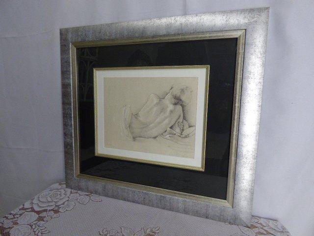 A MAGNIFICENT FRAMED PRINT (STUDY FOR THE ODALISK) BY RENOWNED FRENCH ARTIST FRANCINE VAN HOVE.