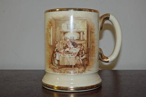 A STUNNING VINTAGE "ARTHUR WOOD" "MARY AND THE FAT BOY" & "DAVID DINES WITH MICAWBER" MUG