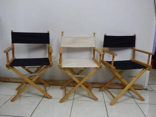 WOW! THREE STUNNING YELLOW WOOD DIRECTORS CHAIRS IN GREAT CONDITION! bid/chair
