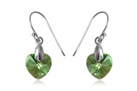 925 Silver Swarovski Peridot Earrings