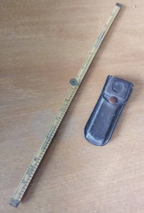 VINTAGE Ruler HOCKLEY ABBEY NO 1150 12" 4 FOLD BOXWOOD & BRASS TOOL