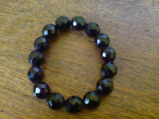 deep purple crystal stretch bracelet