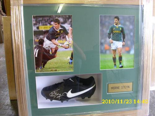 Morne Steyn Sighed & Framed Rugby Boot