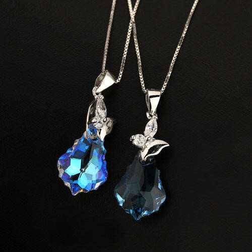 925 STERLING SILVER SWAROVSKI PENDANT & CHAIN