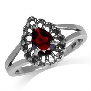 HOT 0.87CT NATURAL GARNET RING IN 925 SILVER