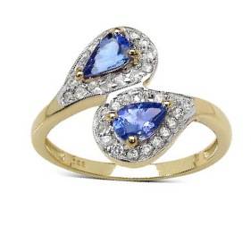 Awesome 1.22ct Natural Tanzanite & White Topaz Swirl Ring