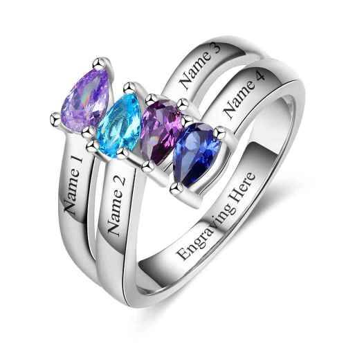 Spoil Mom with this Sterling Silver Personalized Ring
