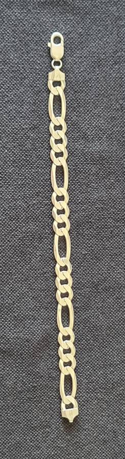 ***STERLING SILVER FIGARO 10MM BRACELET ***19 GRAMS***