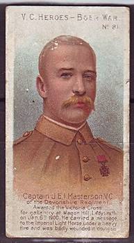 Boer War  V.C. Heroes Cigarette Card - Number 81 Captain J.E.I.Masterson