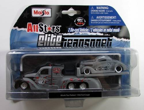 Maisto All Stars Elite Transporter - Missile Tow Flatbed/1936 Ford Coupe