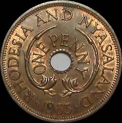 1963 Rhodesia and Nyasaland Penny