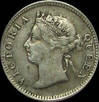 1897 Mauritius .800 Silver 10 Cent