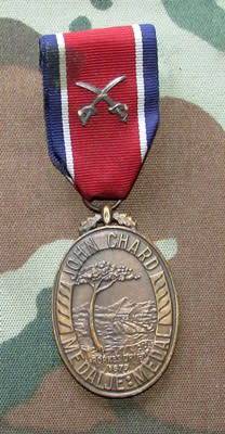 SADF - Full Size John Chard Medal - Numbered 13176 with Crossed Swords