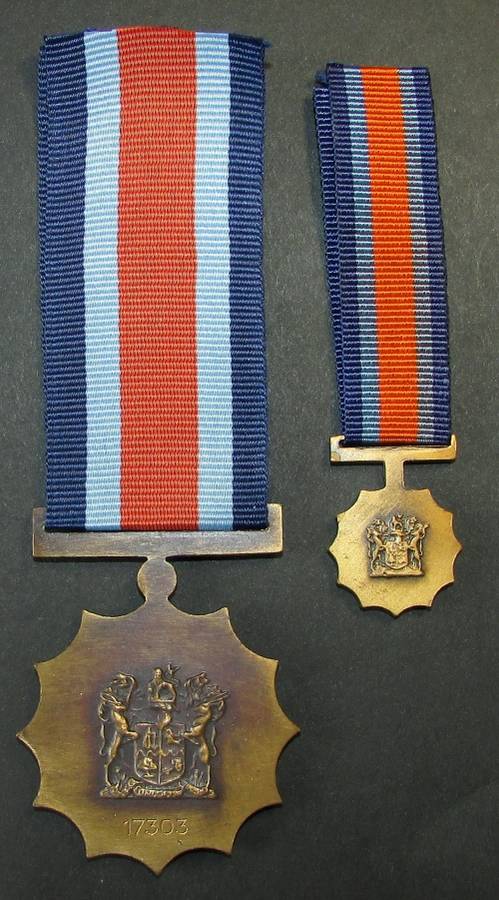 SADF - Full Size MMM Medal with Miniature - Numbered 17303