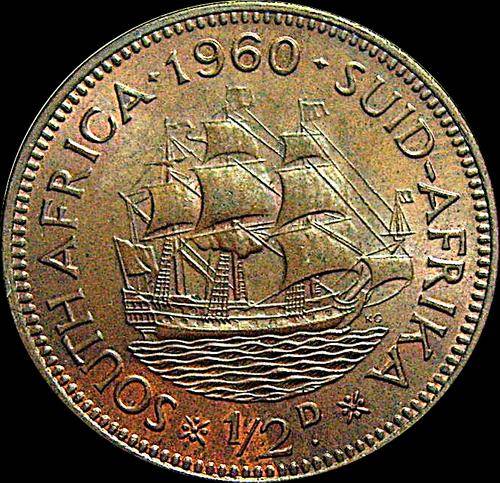 1960 Union of South Africa Half Penny - Brilliant UNC