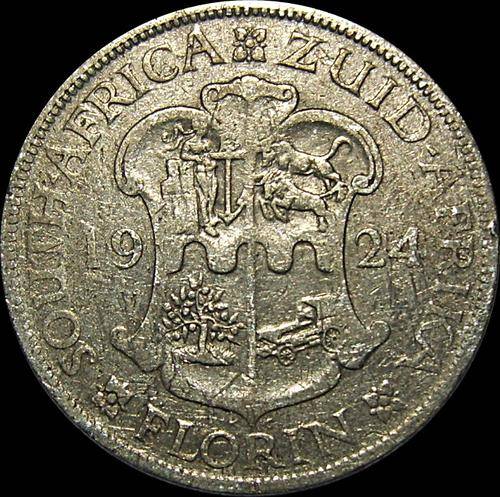 1924 Union of South African Silver Florin ( Two Shillings ) 80% Silver