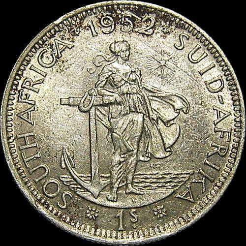 1952 Silver Union of South Africa Shilling ( King George VI )