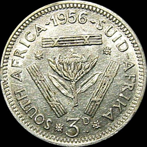1956 Union of South Africa Tickey ( 50% Silver ) A/UNC