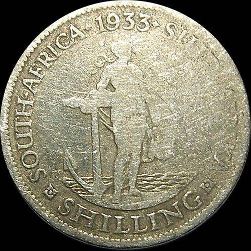 1933 Union of South Africa Shilling 80% Silver ( King George V )