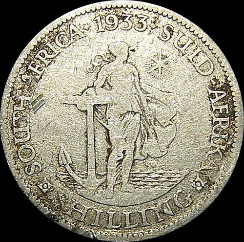 1933 Union of South Africa Shilling 80% Silver ( King George V )