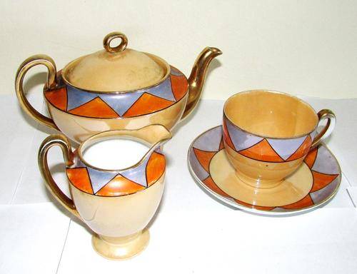5 Piece Foreign " Luster Ware " Tea Set for One