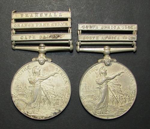 Full Size QSA/KSA Medal Pair to: QSA 15690 Pte W.Mcbarrow IMPL Yeomanry KSA 15690 Corpl W.Mcbarron