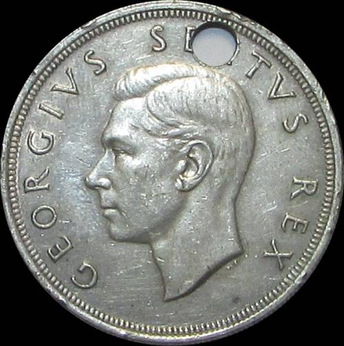 1950 Union of South Africe Silver Crown - Holed