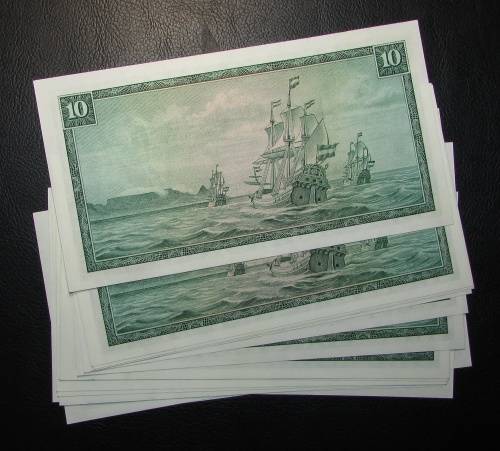 De Jong - 16 by 10 rand Notes in Sequence and UNC