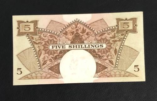 East Africa - 5 Shillings Note ( Catalogue $175 in UNC )